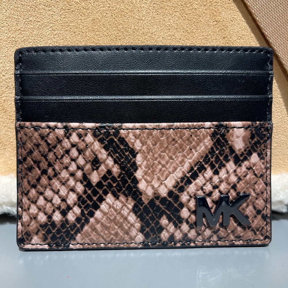 MICHAEL KORS Cyrus Snake Embossed Tall Card Case
Driftwood 
NWT - Picture 7 of 16